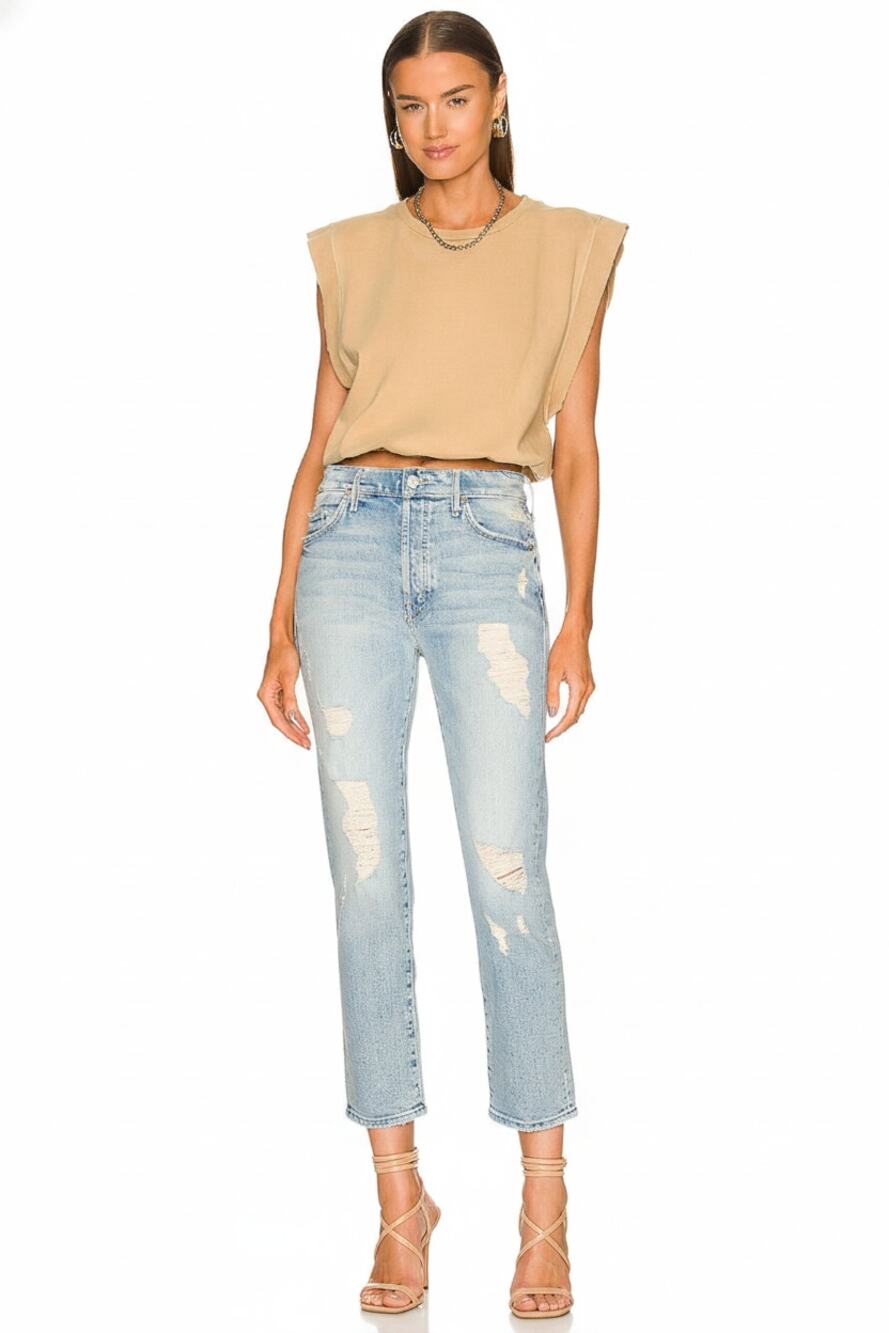 MOTHER The Trickster Ankle Distressed in An Icy Confession Size 25